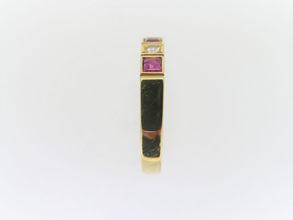 Pre Owned Ruby And Diamond Half Eternity Ring