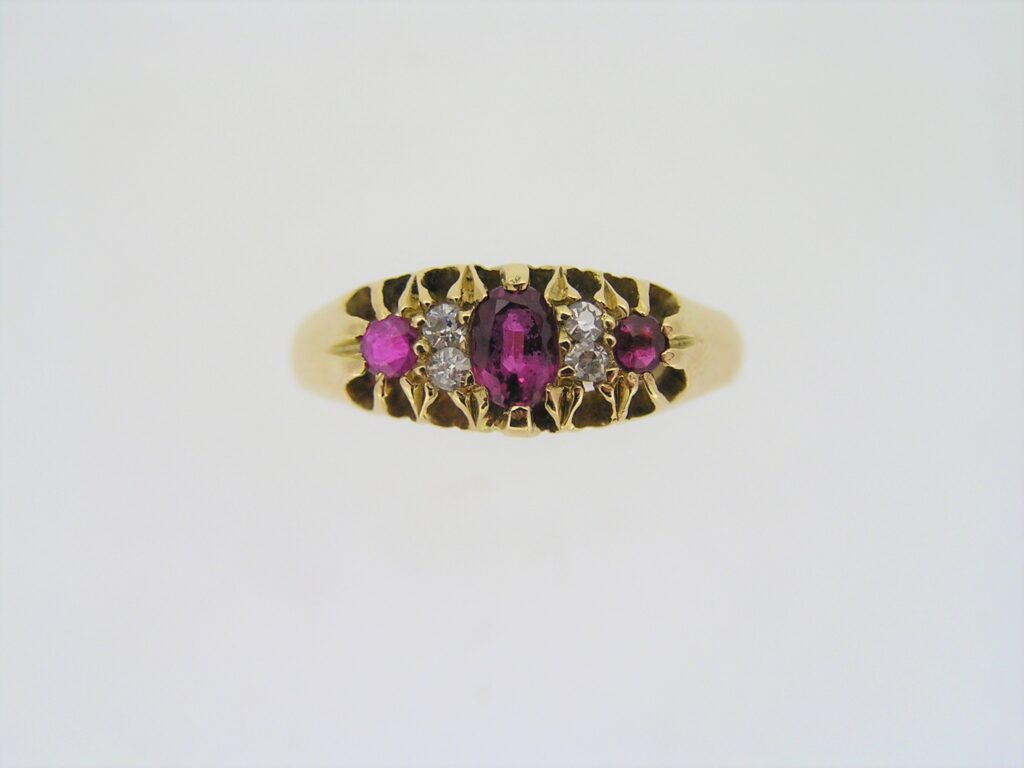 Pre Owned Ruby And Diamond Dress Ring