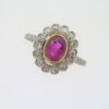 Pre Owned Ruby And Diamond Cluster Ring