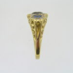 Pre Owned Triple Sapphire And Diamond Cluster Ring